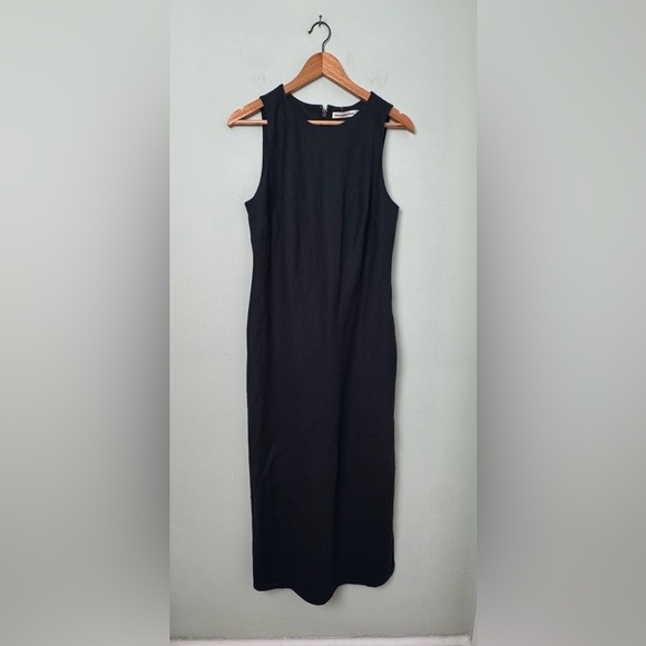 NWOT Abercrombie & Fitch High-Neck Linen-Blend Maxi Dress in Black Size MP - Picture 6 of 13